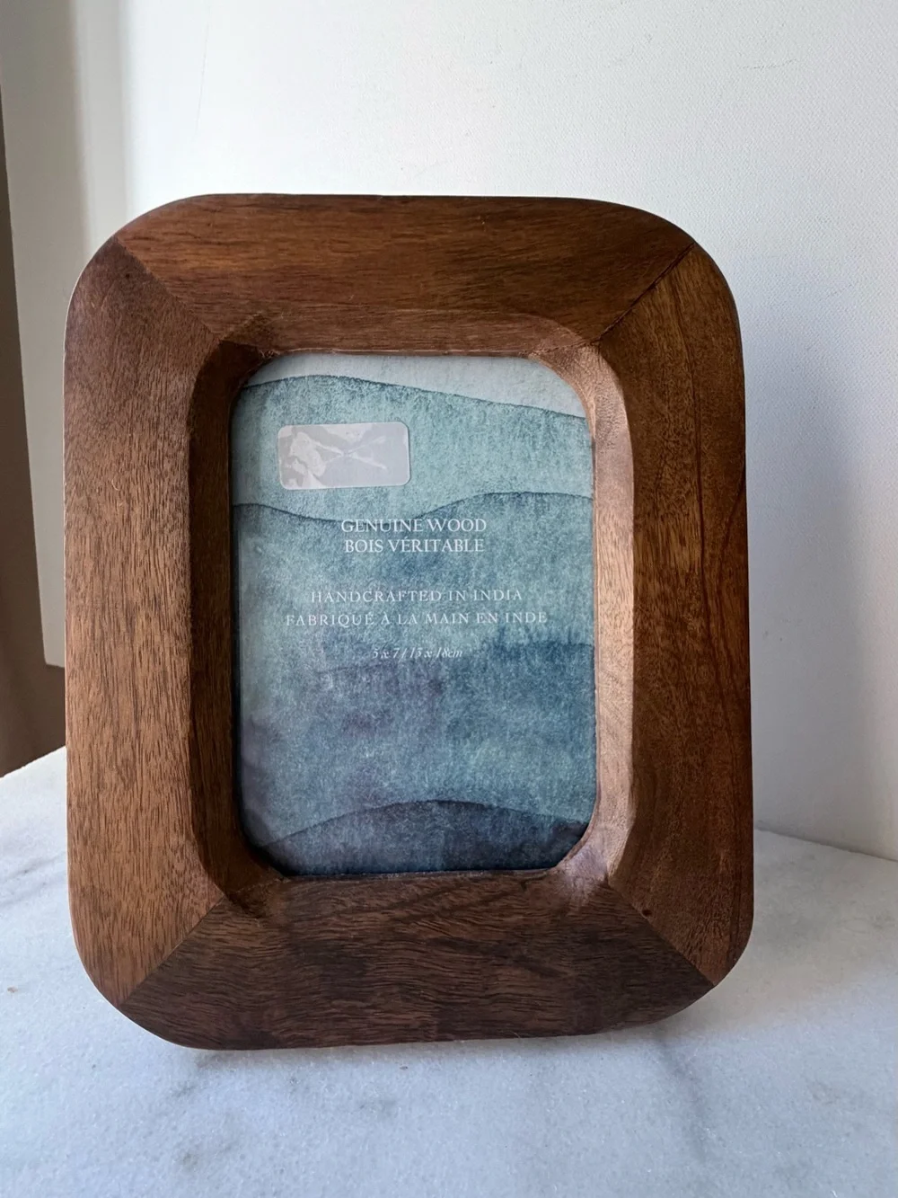 Handcrafted Solid Wood Photo Frame - Brown 5”x7” rustic wooden frame